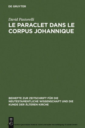 Le Paraclet dans le corpus johannique
