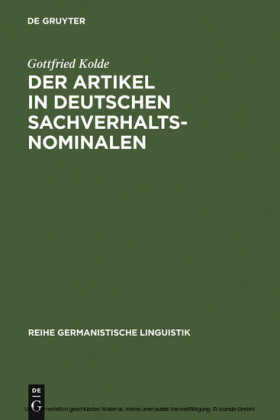 Der Artikel in deutschen Sachverhaltsnominalen
