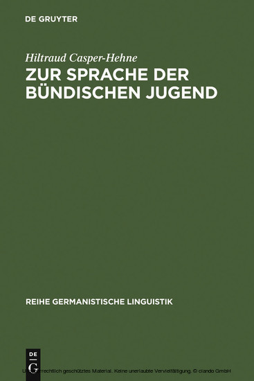 Zur Sprache der bündischen Jugend main product photo