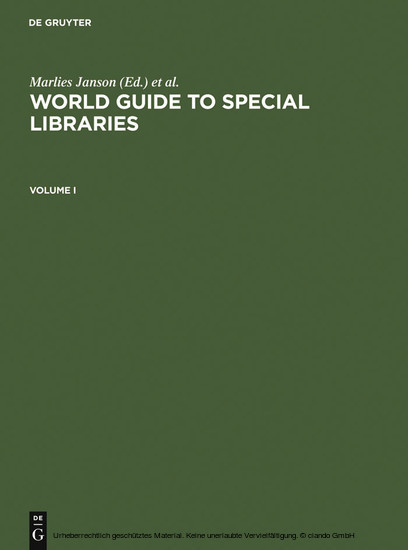 World Guide to Special Libraries main product photo