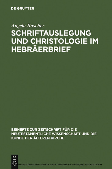 Schriftauslegung und Christologie im Hebräerbrief main product photo