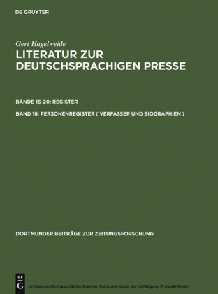 Personenregister ( Verfasser und Biographien )