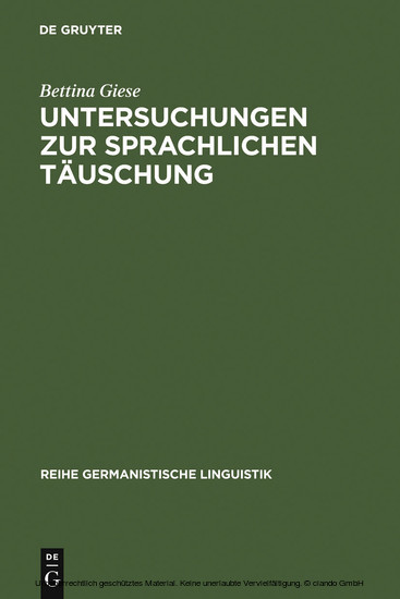 Untersuchungen zur sprachlichen Täuschung main product photo
