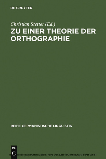 Zu einer Theorie der Orthographie main product photo