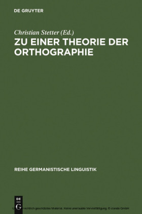 Zu einer Theorie der Orthographie