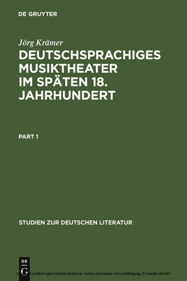 Deutschsprachiges Musiktheater im späten 18. Jahrhundert main product photo