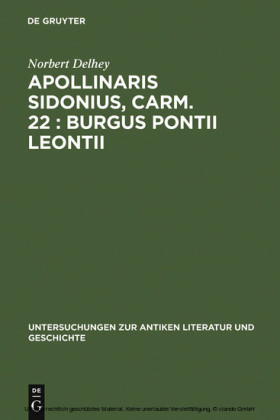 Apollinaris Sidonius, carm. 22: Burgus Pontii Leontii