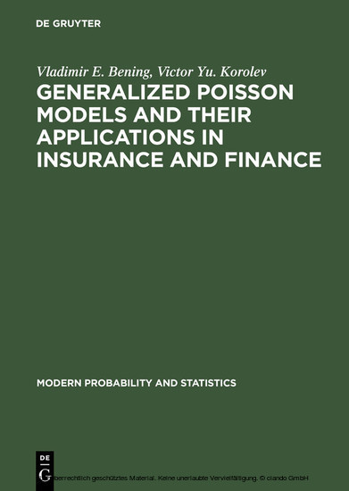 Generalized Poisson Models and their Applications in Insurance and Finance main product photo