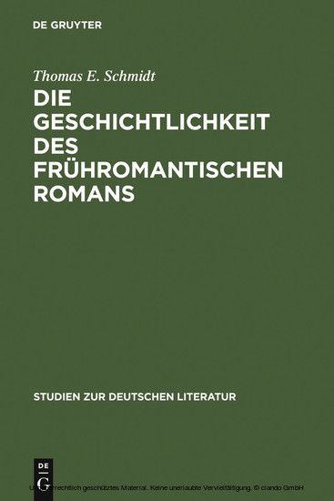 Die Geschichtlichkeit des frühromantischen Romans main product photo