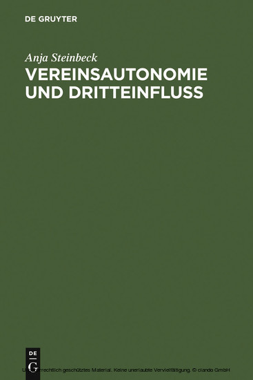 Vereinsautonomie und Dritteinfluß main product photo