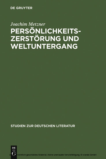 Persönlichkeitszerstörung und Weltuntergang main product photo