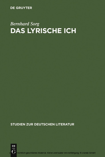 Das lyrische Ich main product photo