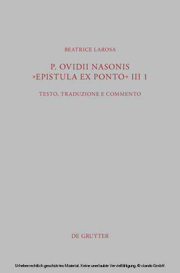 P. Ovidii Nasonis 'Epistula ex Ponto' III 1 main product photo