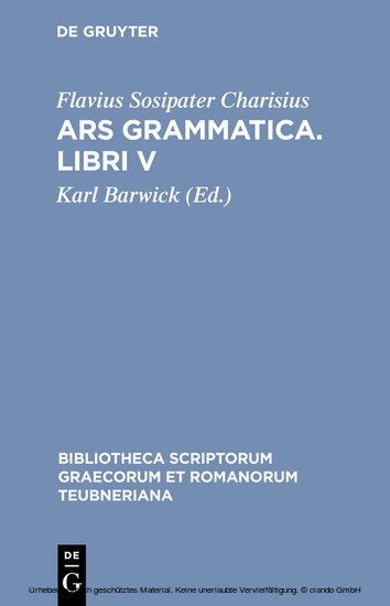 Ars grammatica. Libri V main product photo