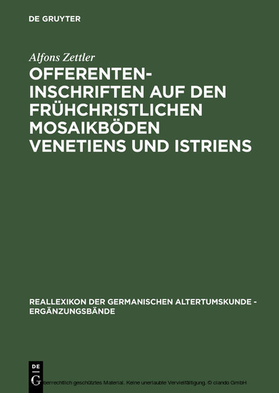 Offerenteninschriften auf den frühchristlichen Mosaikböden Venetiens und Istriens main product photo