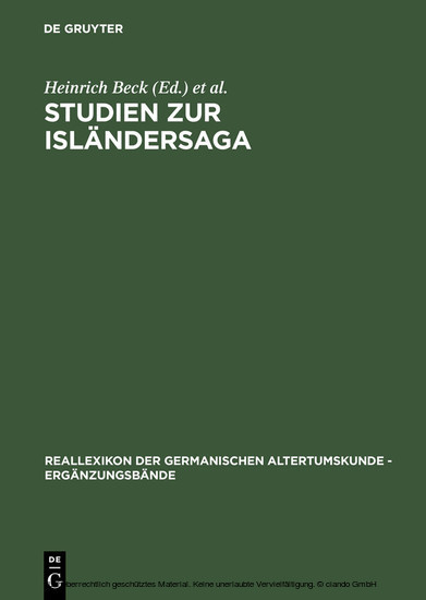 Studien zur Isländersaga main product photo