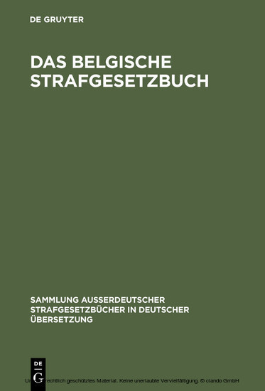 Das belgische Strafgesetzbuch main product photo