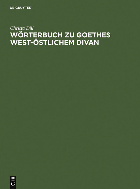 Wörterbuch zu Goethes West-östlichem Divan main product photo
