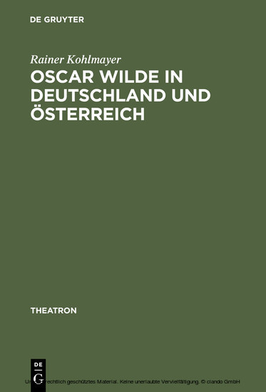 Oscar Wilde in Deutschland und Österreich main product photo