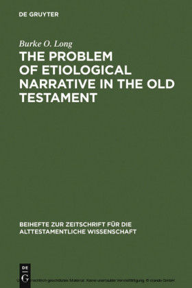 The Problem of Etiological Narrative in the Old Testament