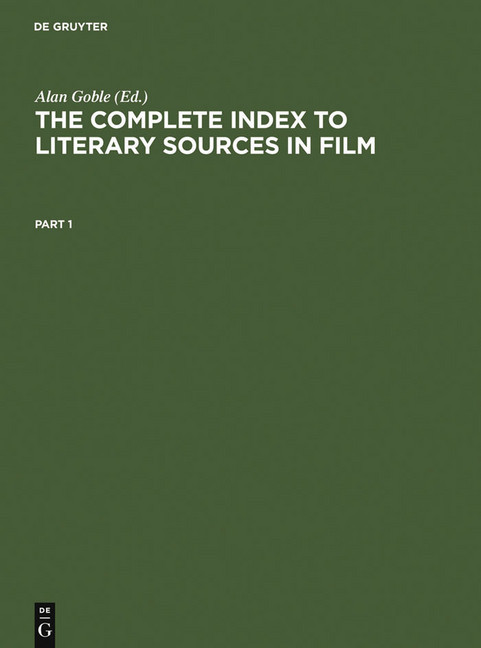 The Complete Index to Literary Sources in Film main product photo