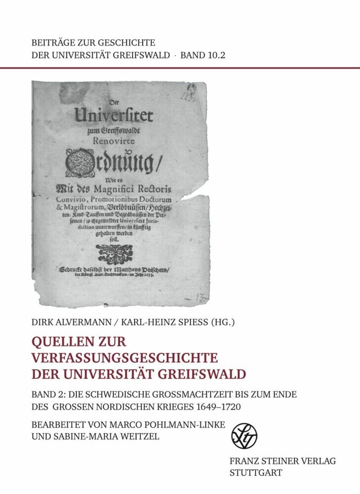 Quellen zur Verfassungsgeschichte der Universität Greifswald. Bd. 2. Bd.2 main product photo
