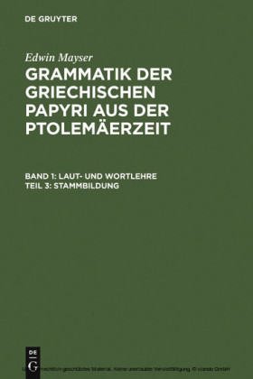 Stammbildung. Tl.3