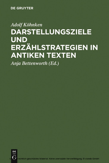 Darstellungsziele und Erzählstrategien in antiken Texten main product photo