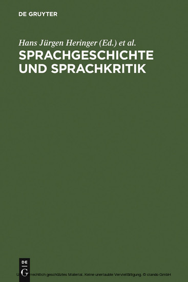 Sprachgeschichte und Sprachkritik main product photo