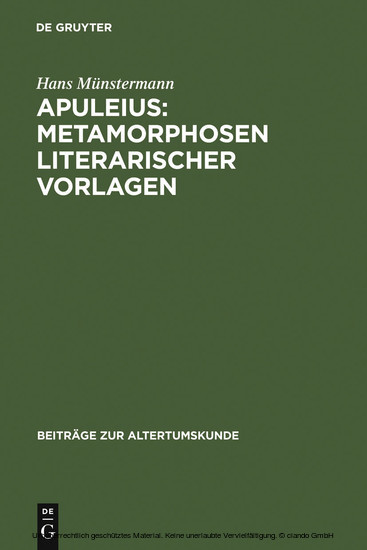 Apuleius: Metamorphosen literarischer Vorlagen main product photo