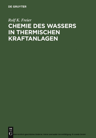 Chemie des Wassers in Thermischen Kraftanlagen main product photo