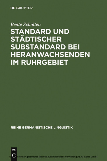 Standard und städtischer Substandard bei Heranwachsenden im Ruhrgebiet main product photo