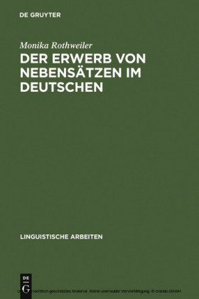 Der Erwerb von Nebensätzen im Deutschen