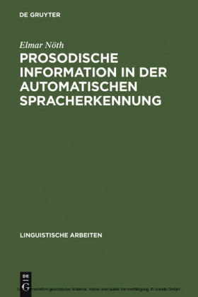 Prosodische Information in der automatischen Spracherkennung