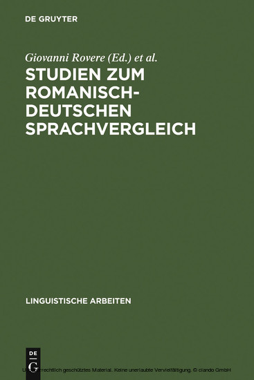 Studien zum romanisch-deutschen Sprachvergleich main product photo