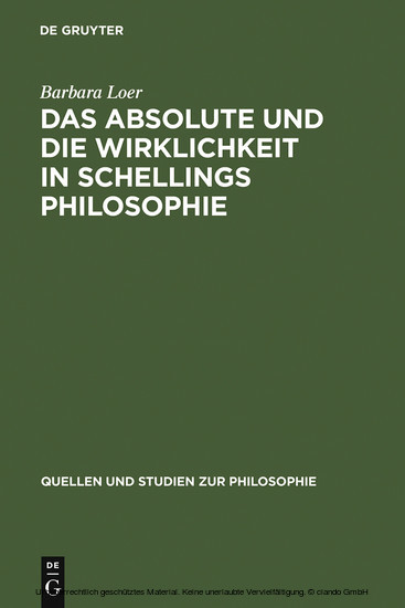 Das Absolute und die Wirklichkeit in Schellings Philosophie main product photo