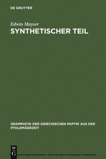 Synthetischer Teil. Tl.3 main product photo