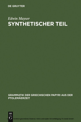 Synthetischer Teil. Tl.3