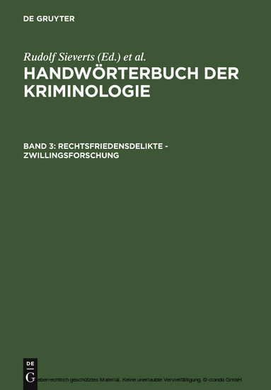 Rechtsfriedensdelikte - Zwillingsforschung main product photo