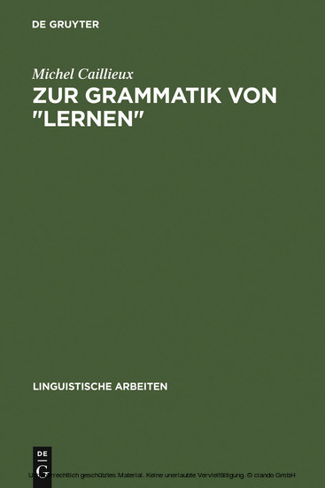 Zur Grammatik von 'lernen' main product photo