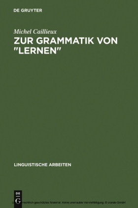 Zur Grammatik von 'lernen'
