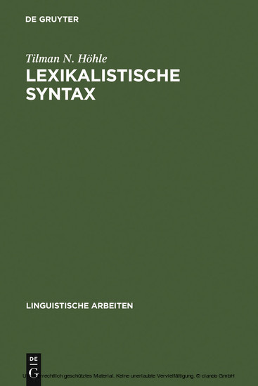 Lexikalistische Syntax main product photo