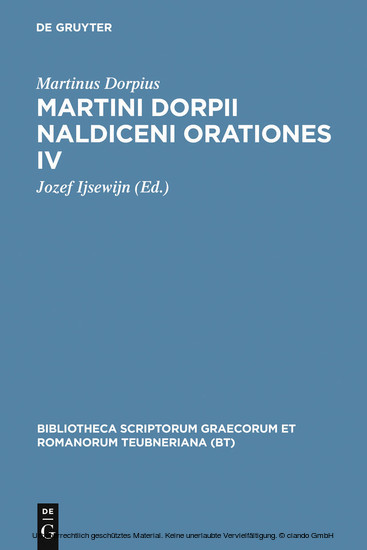 Martini Dorpii Naldiceni Orationes IV main product photo