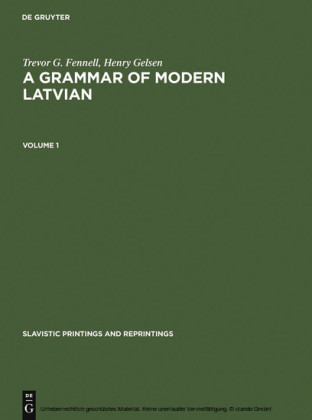 A Grammar of Modern Latvian