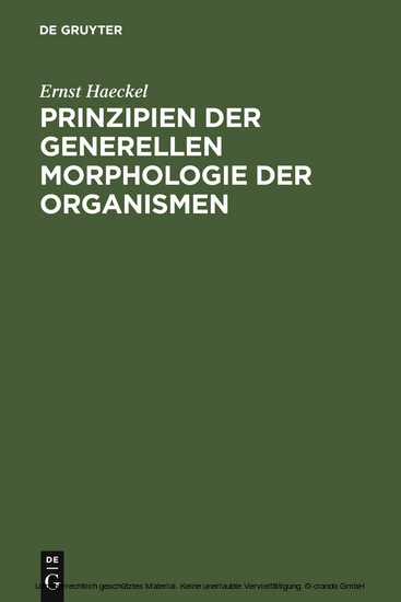 Prinzipien der generellen Morphologie der Organismen main product photo