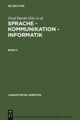 Sprache - Kommunikation - Informatik. Band 2. Bd.2
