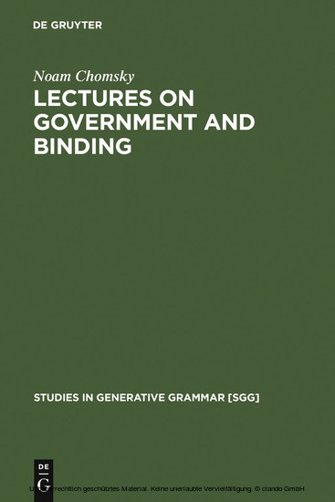 Lectures on Government and Binding main product photo