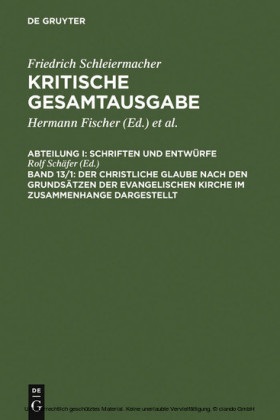 Der christliche Glaube nach den Grundsätzen der evangelischen Kirche im Zusammenhange dargestellt