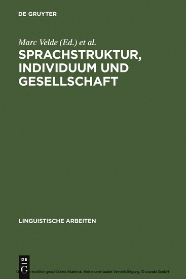 Sprachstruktur, Individuum und Gesellschaft main product photo