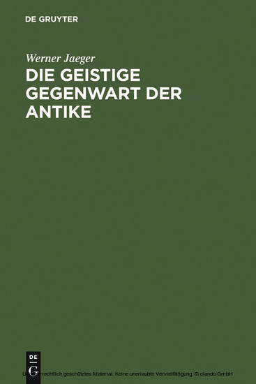 Die geistige Gegenwart der Antike main product photo